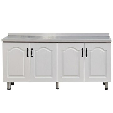 免運 可開發票 簡易廚房櫥櫃不銹鋼一體櫥櫃家用經濟型儲物櫃組裝竈臺櫃水槽櫃子 40FC