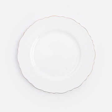 斯凱勒骨瓷平盤20.8cm 花邊白