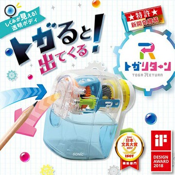 【日本SONiC】透明手動削鉛筆機 紅色、藍色 省力削鉛筆機