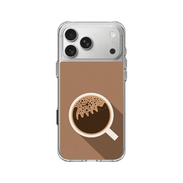 iPhone 17 Pro Max Clear Case（相機按鈕） 透明 - ilovedoodle (Lim Heng Swee) - Coffee Cat: 午后貓時光
