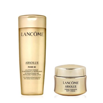 【LANCOME 蘭蔻】 絕對完美黃金玫瑰金緻修護組 (乳霜15ml+修護露 50ml)_國際航空版