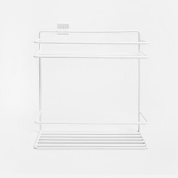 INK鐵製烤漆壁掛雙層架 白