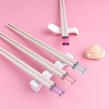 米白色合金筷子家用一人一筷分用高檔防霉防滑耐高溫好看創意個性