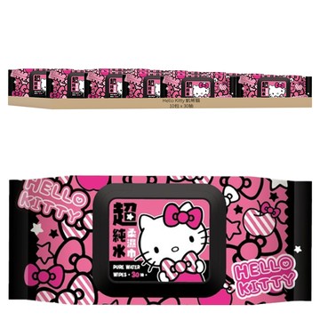 Hello Kitty 凱蒂貓 超純水柔濕巾30抽 (加蓋)  10包  1組