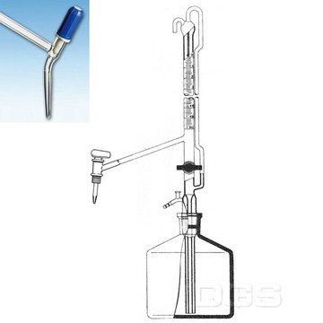 《witeg》自動滴定管 AS級 附迴流 PTFE活栓 Buret, Automatic Zero, with NS-PTFE-Plug, PTFE Stopcock, Schellbach