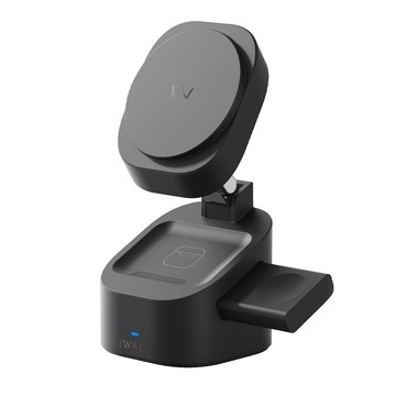 Iwalk Battery 魔方三合一無線充電折疊支架 271.3g 原廠保固  黑色  1個
