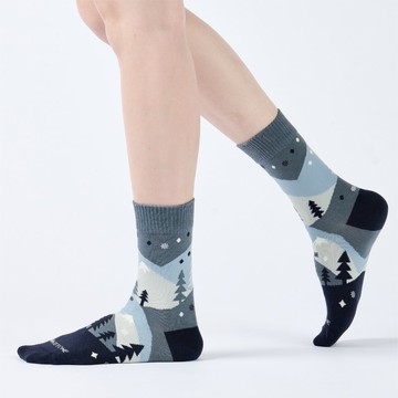 雪松微光 中筒襪 - 灰丈(F)