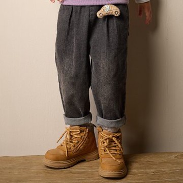 PIPPY  立體小車吊式休閒牛仔長褲 灰-120