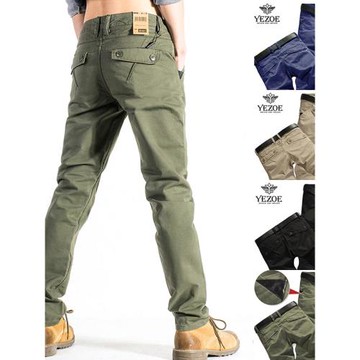 YEZOE彈力男士休閑褲新款25秋冬韓版百搭修身小直筒潮牌工裝褲子