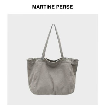 Martine Perse 「淺行」水洗做舊帆布大容量手提包通勤休閑單肩包