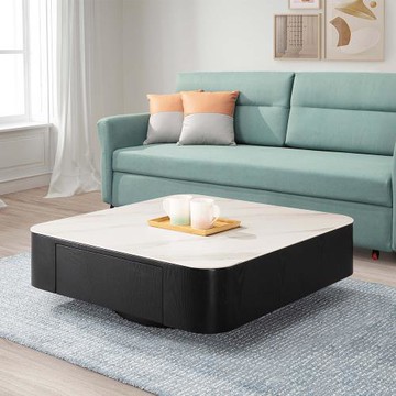 Boden-朗德3尺岩板方型二抽大茶几