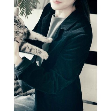 韓版新款100%純棉燈芯絨女復古口袋小西裝休閑細條絨上衣復古外套