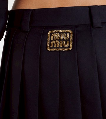 Miu Miu Pleated virgin wool miniskirt