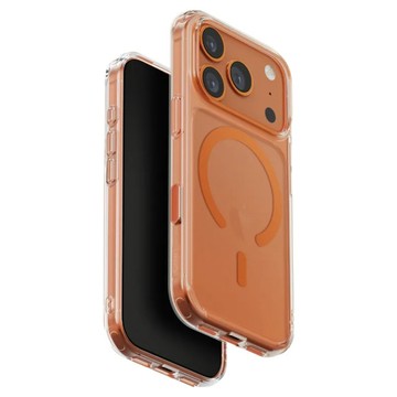 UNIQ ClearVue 磁吸雙料相機鈕防摔保護殼  iPhone 17 Pro  透明色 + 橘色