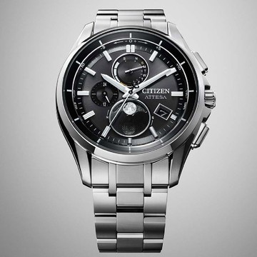 CITIZEN 星辰 GENTS 月相盈虧電波萬年曆光動能鈦金屬男錶/41.5mm(BY1001-66E)