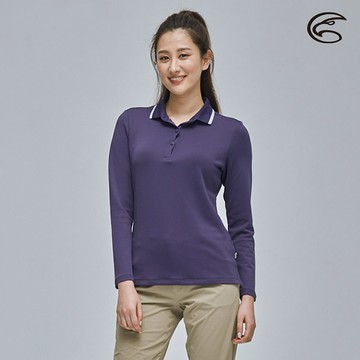ADISI AL2021046女抑菌單向導濕WaterFree長袖POLO衫 / 藤花紫