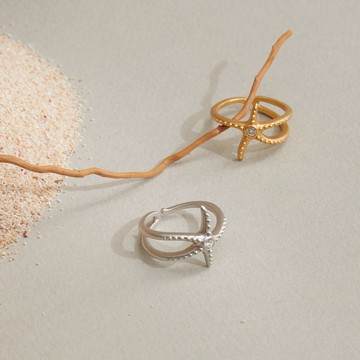 【BONNY&READ飾品】[B&R設計款] 擁抱海星戒指 / 2色 | 開口戒 可調式戒圍 海星 設計款