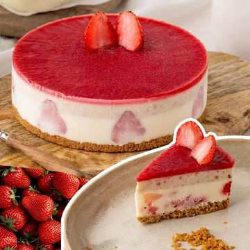 [3日內出貨] 草莓季【透明烤箱】純粹草莓 優格乳酪蛋糕(6吋)(冷凍) 生日蛋糕