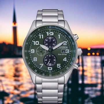 CITIZEN 星辰 光動能 三眼計時腕錶-42.5mm CA0770-72X
