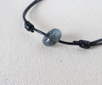 本命年【幸運路路通】冰烏雞翡翠韓國蠟線項鍊*ZT02*招財、防小人