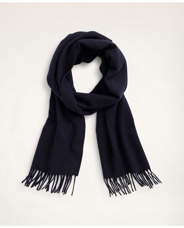 Brooks Brothers Men's Cashmere Fringed Scarf | Navy