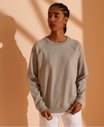 Superdry Women's Women's Cult Studios Organic Cotton Sweatshirt Light Grey / Mid Marl - Size: 14 Size: 10