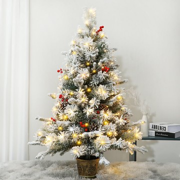 圣誕樹家用小型桌面櫥窗酒店迷你植絨松針樹圣誕節場景裝飾品擺件