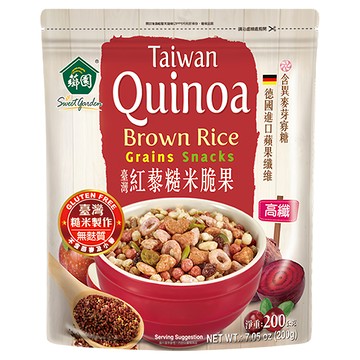 薌園 臺灣紅藜糙米脆果 富含膳食纖維 無糖份  200g  1包