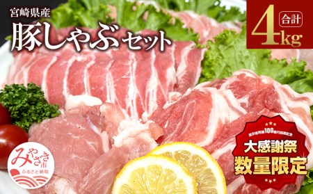 宮崎県産豚しゃぶセット 合計4kg