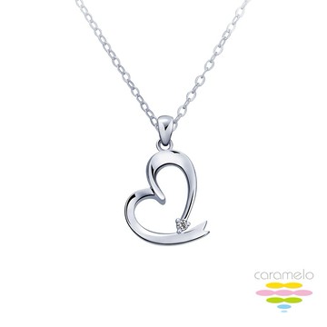 【焦糖小姐】 品牌聯名-彩糖鑽工坊 限量活動  14K 愛心鑽石項鍊 (天然鑽石)