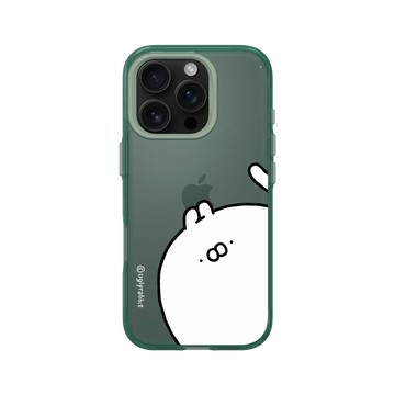 iPhone 16 Pro Clear 憂墨綠 - Ugly Rabbit 醜白兔 - 大臉經典款