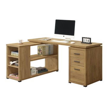 康迪仕 複合式電腦書桌 辦公桌 電腦桌 黃金橡木色