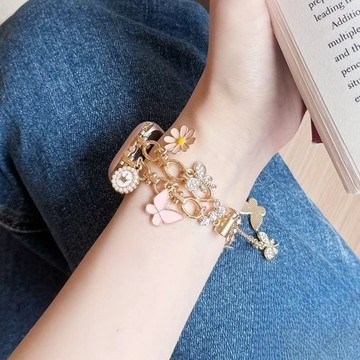 小香風蝴蝶鍊 雛菊 星星 貓眼 apple watch 錶帶 s10 9 8 7 6 SE 錶帶 蘋果手錶錶帶 蘋果錶帶