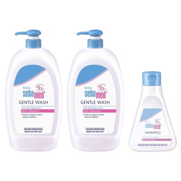 sebamed 施巴 嬰兒舒敏浴露 400ml x2 + 嬰幼兒洗髮乳 150ml  1組