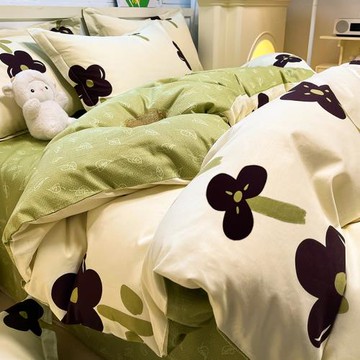 ins風純棉床上四件套全棉100網紅床品宿舍床單三件套被套床笠被罩