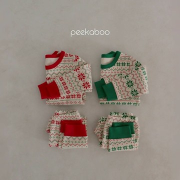 peekaboo (厚)聖誕快樂兒童套裝 ｜聖誕節 寶寶套裝 男童套裝 女童套裝 兒童睡衣 兒童套裝 韓國童裝