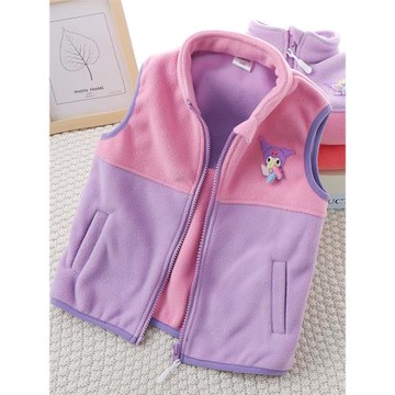 女童搖粒絨馬甲春秋裝抓絨兒童坎肩外穿女寶無袖上衣寶寶馬夾背心