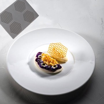 六邊形 蜂巢網格 加厚食品級硅膠模具 分子料理法餐創意蜂窩盤飾