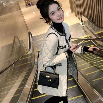 羽絨棉服女秋冬2026年新款菱格棉衣棉襖時尚韓版中長款小香風外套