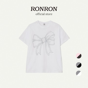 [RONRON] Big Ribbon Line T Shirt / 2色任選_韓國官方直送