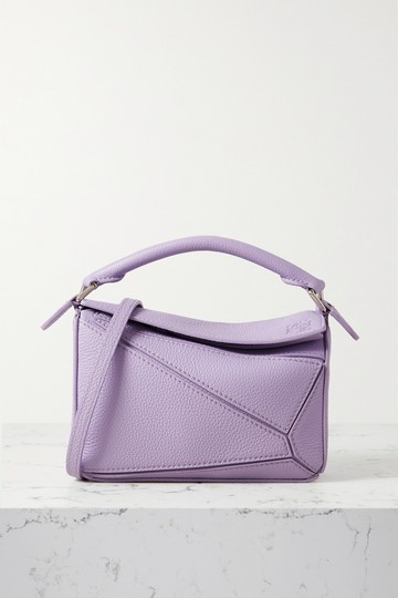 Loewe - Puzzle Mini Textured-leather Shoulder Bag - Lilac - one size