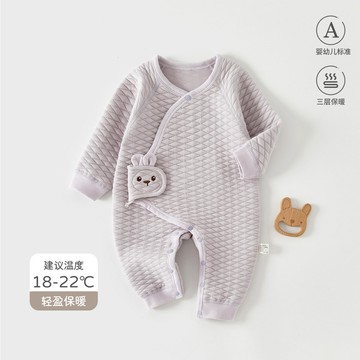 春秋季嬰兒連體衣男女寶寶夾棉保暖護肚哈衣秋冬蝴蝶衣打底衫爬服鑫弘-萌寶童裝可開發票