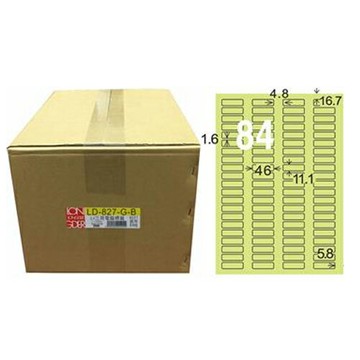 【龍德】A4三用電腦標籤 11.1x46mm 淺綠色 1000入 / 箱 LD-827-G-B【APP滿額下單10%點數(單一帳號最高1000點)】4/30止