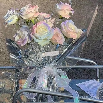 扭扭棒花束 花束diy 生日禮物 居家擺飾 手工花束 網紅ins人魚姬極光玫瑰仿真永生花束七夕情人節送女友生日禮物