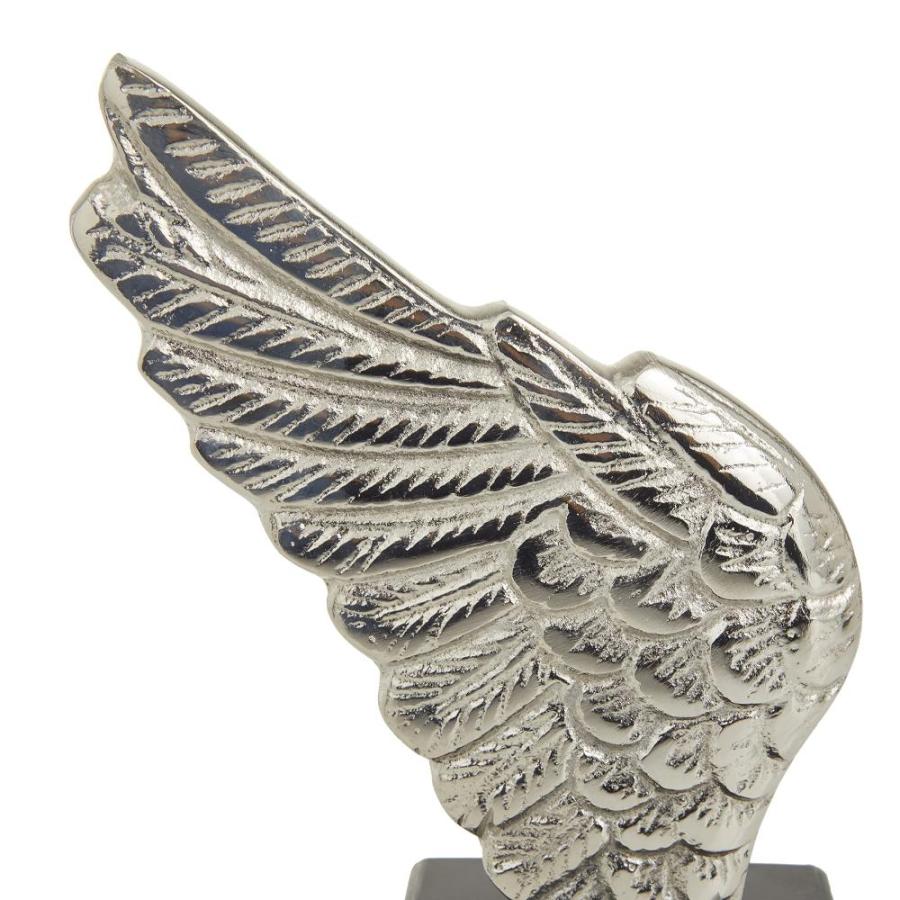 Deco 79 Aluminum Bird Wings Bookends with Marble Base, Set of 5