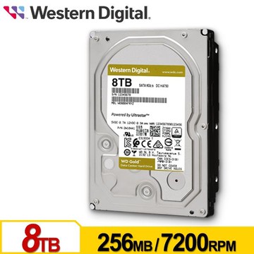 WD 金標 8TB 3.5吋 SATA 企業級硬碟 WD8005FRYZ