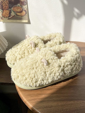 擼貓感棉拖鞋女冬季包跟可愛居家用室內防滑軟底毛絨情侶棉拖冬天