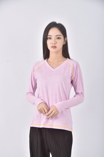 (S) coosa粉色長袖上衣