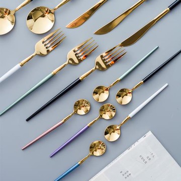 網紅刀叉勺兩三件套裝304不銹鋼牛排葡萄牙家用西餐餐具全套