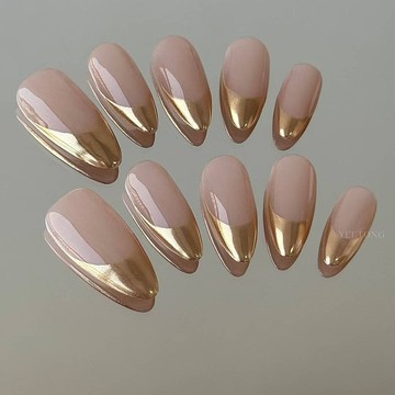 𝕌ℕ𝕀𝕂𝕆𝕆【老錢法式】純手工法式美甲穿戴甲 杏仁 中長款 小衆顯白印花 指甲貼片 穿帶甲